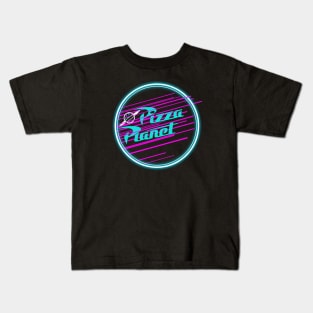 Neon Pizza Planet Kids T-Shirt